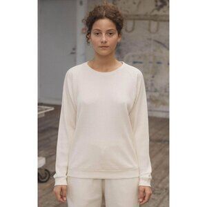 Baserange Ribbed Cotton Jersey Basic Sweatshirt Size XS Womens Beige $145